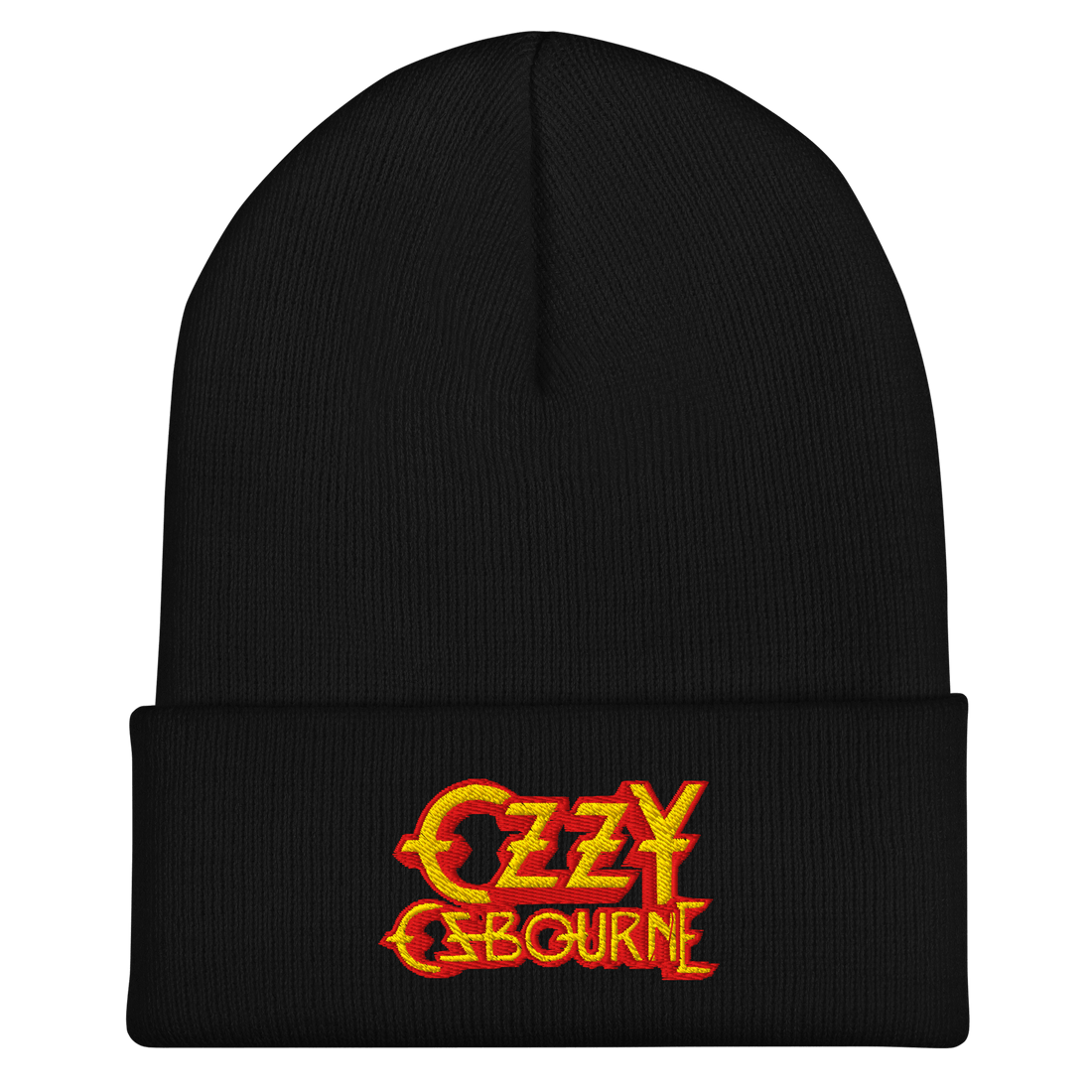 A black beanie hat with &