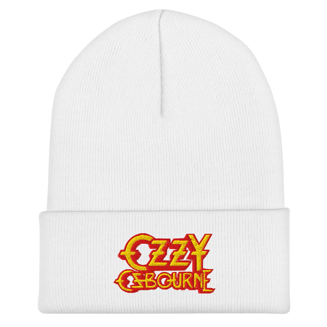 White beanie hat with &