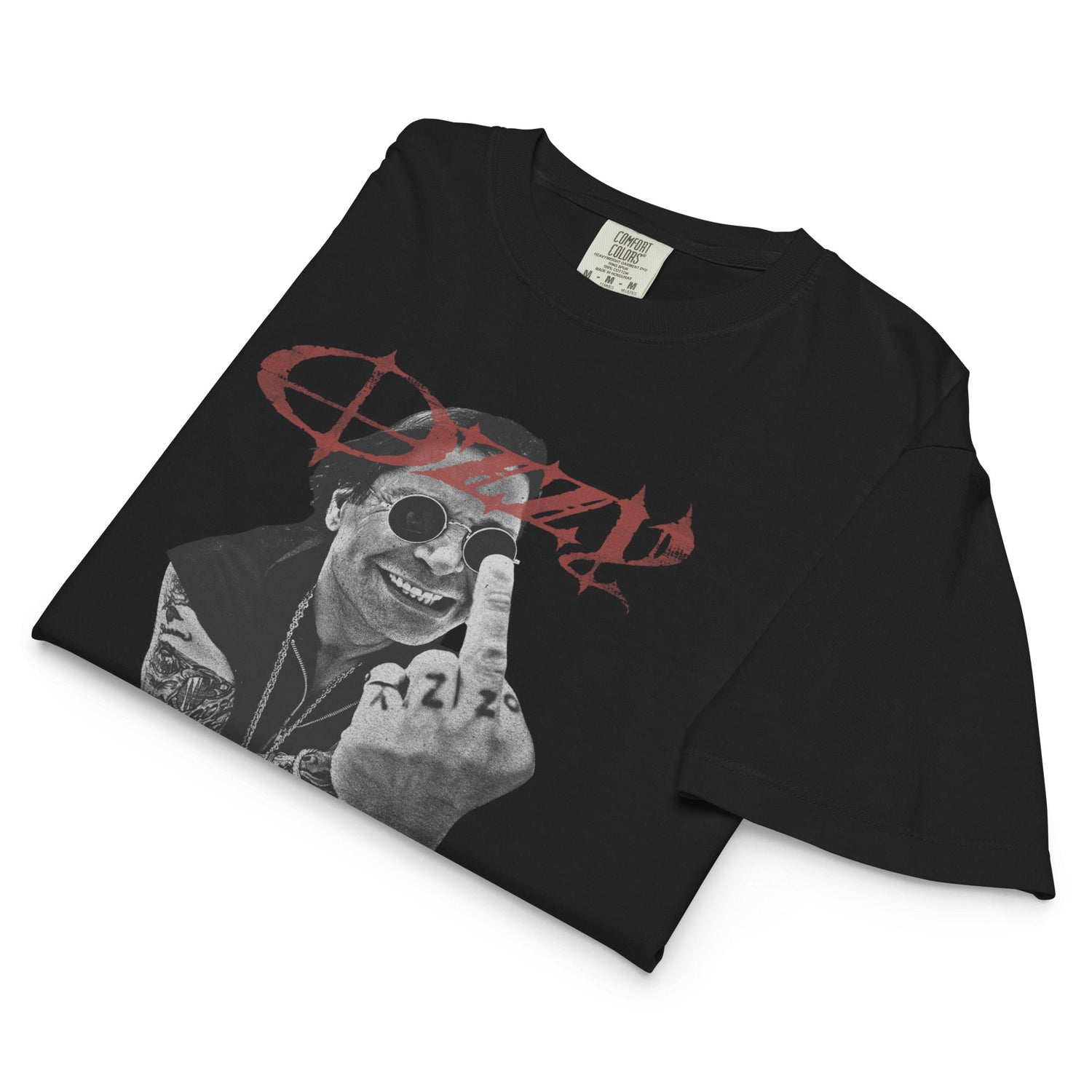 Ozzy Osbourne Flip the Bird Mineral Wash Womens Crop Top