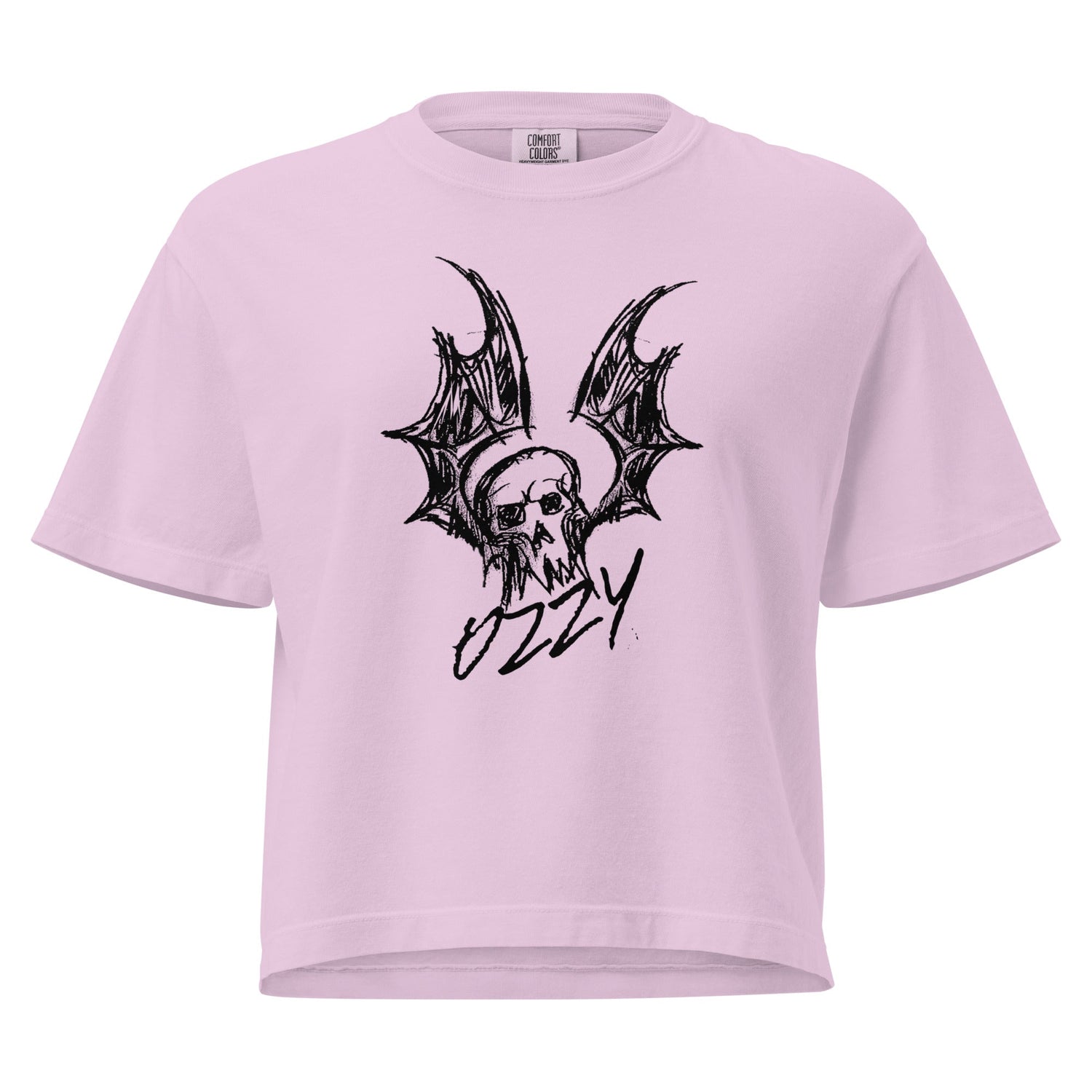 Ozzy Osbourne Hand Sketched Mineral Wash Womens Crop Top