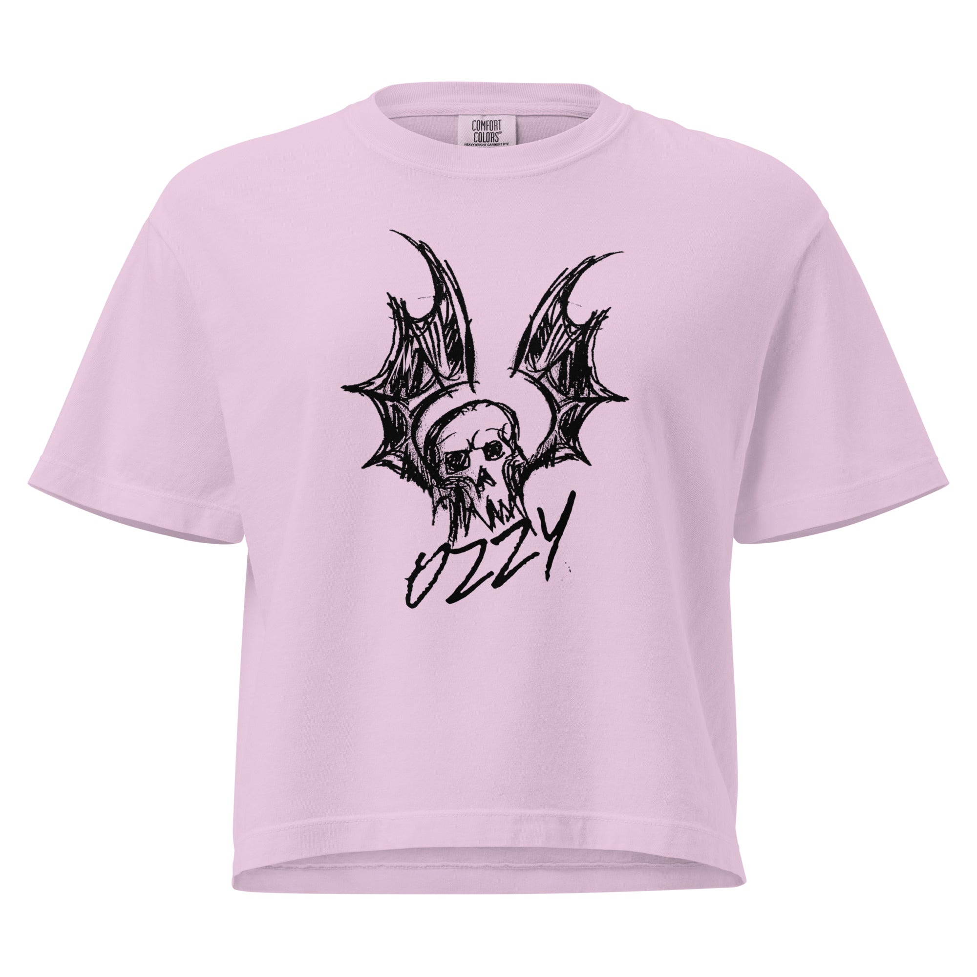 Ozzy Osbourne Hand Sketched Mineral Wash Womens Crop Top