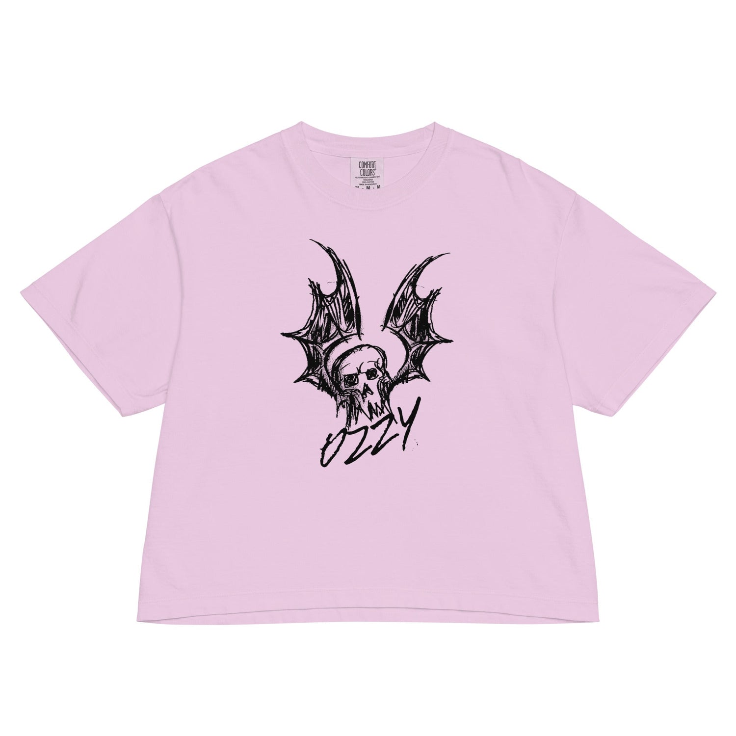 Ozzy Osbourne Hand Sketched Mineral Wash Womens Crop Top