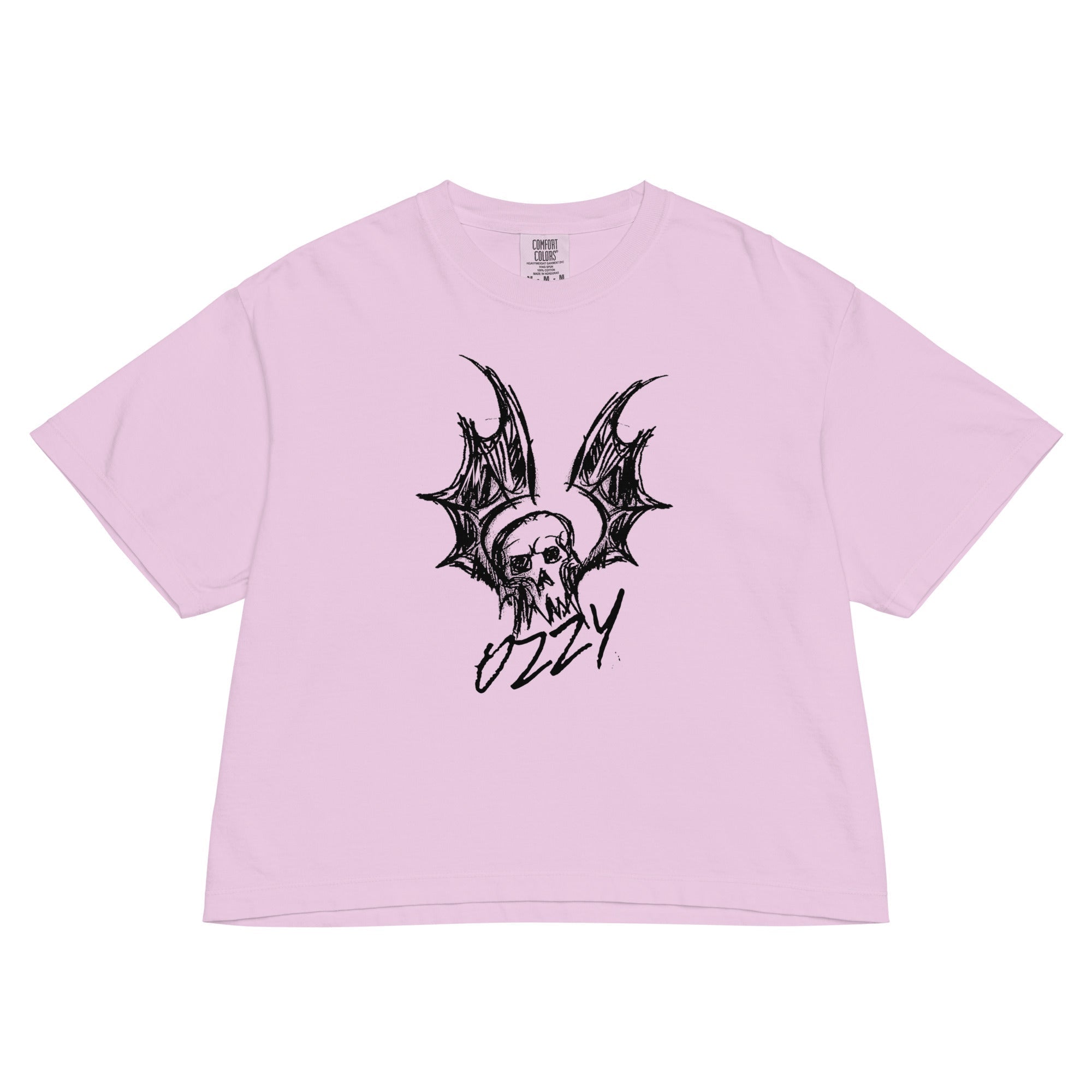 Ozzy Osbourne Hand Sketched Mineral Wash Womens Crop Top