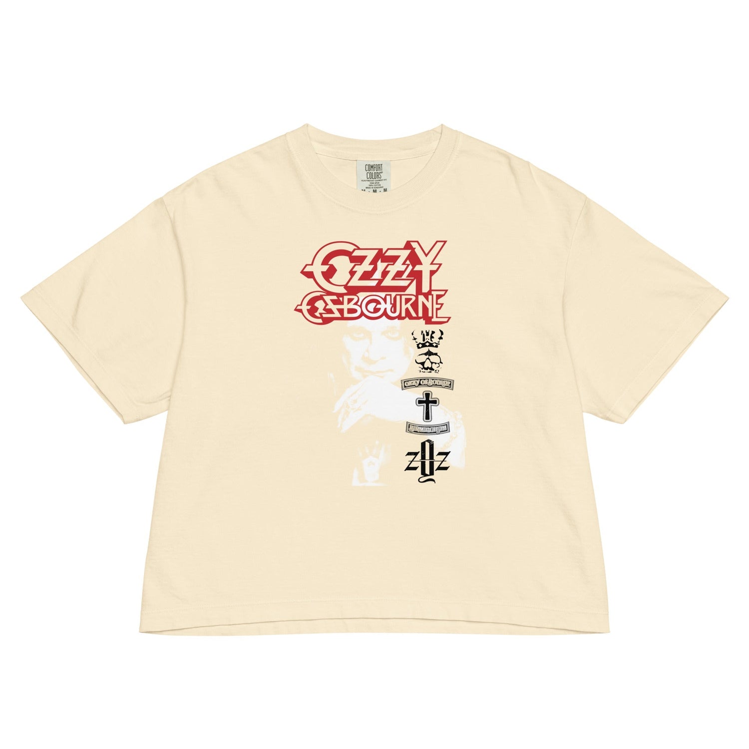 Ozzy Osbourne Holy Trinity Mineral Wash Womens Crop Top