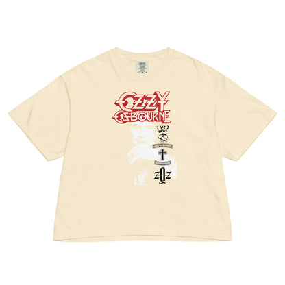 Ozzy Osbourne Holy Trinity Mineral Wash Womens Crop Top