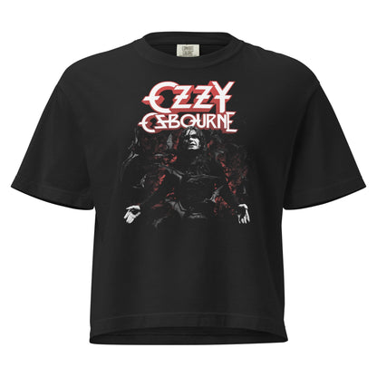 Ozzy Osbourne Prince of Darkness Mineral Wash Womens Crop Top