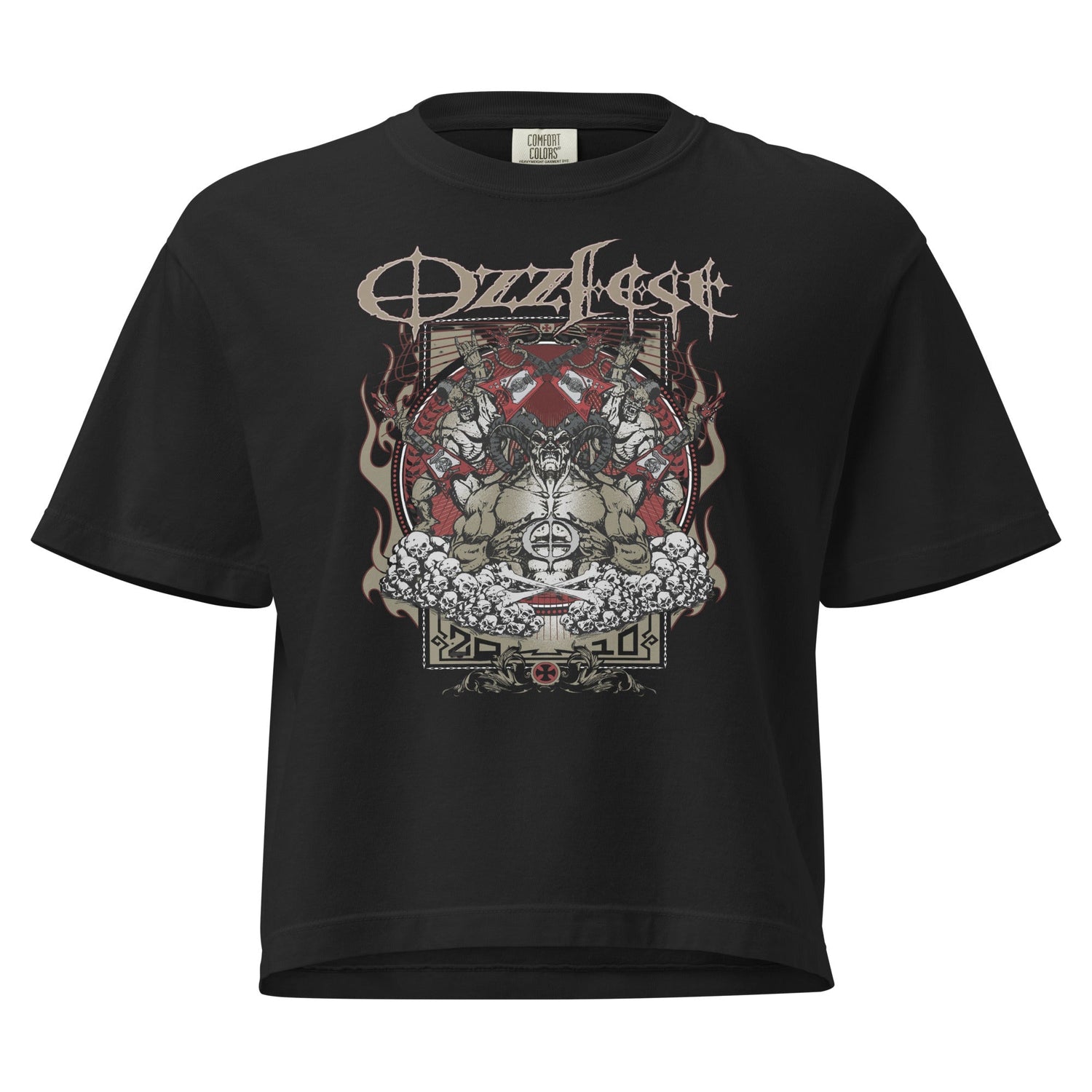 Ozzy Osbourne Vintage 2010 Ozzfest Mineral Wash Womens Crop Top