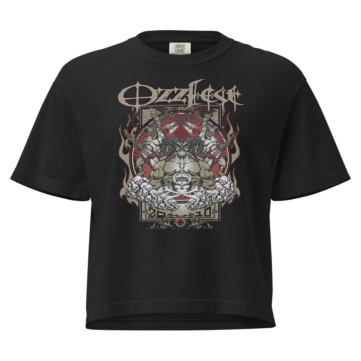 Ozzy Osbourne Vintage 2010 Ozzfest Mineral Wash Womens Crop Top