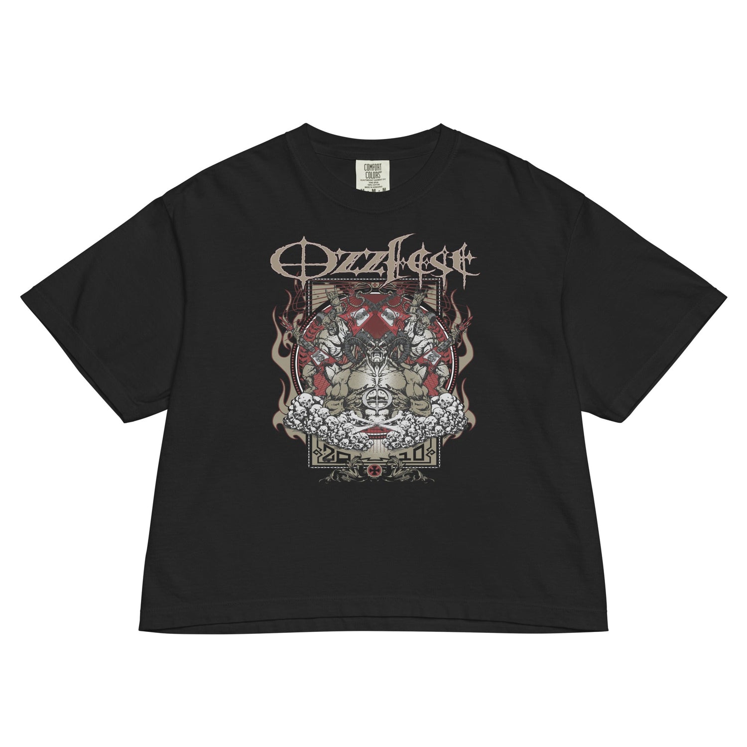 Ozzy Osbourne Vintage 2010 Ozzfest Mineral Wash Womens Crop Top