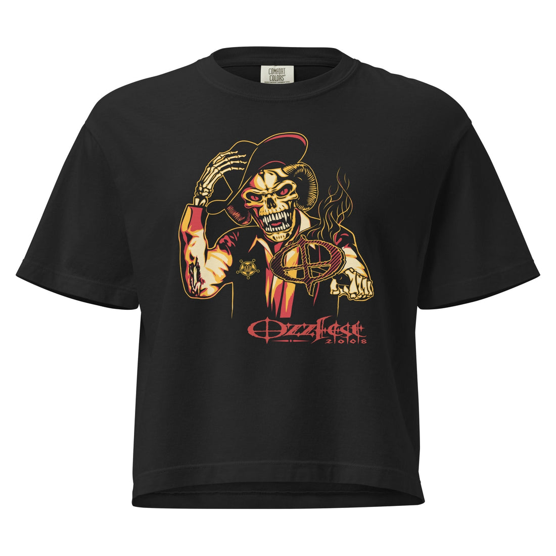Ozzy Osbourne Vintage 2008 Ozzfest Mineral Wash Womens Crop Top