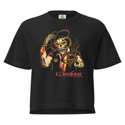 Ozzy Osbourne Vintage 2008 Ozzfest Mineral Wash Womens Crop Top