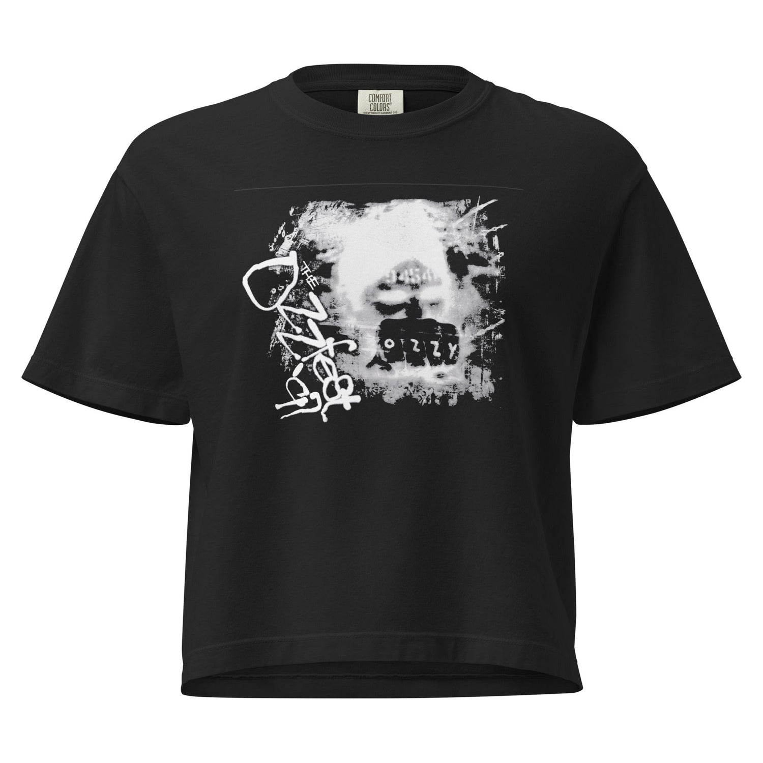 Ozzy Osbourne Fist Bump Mineral Wash Womens Crop Top