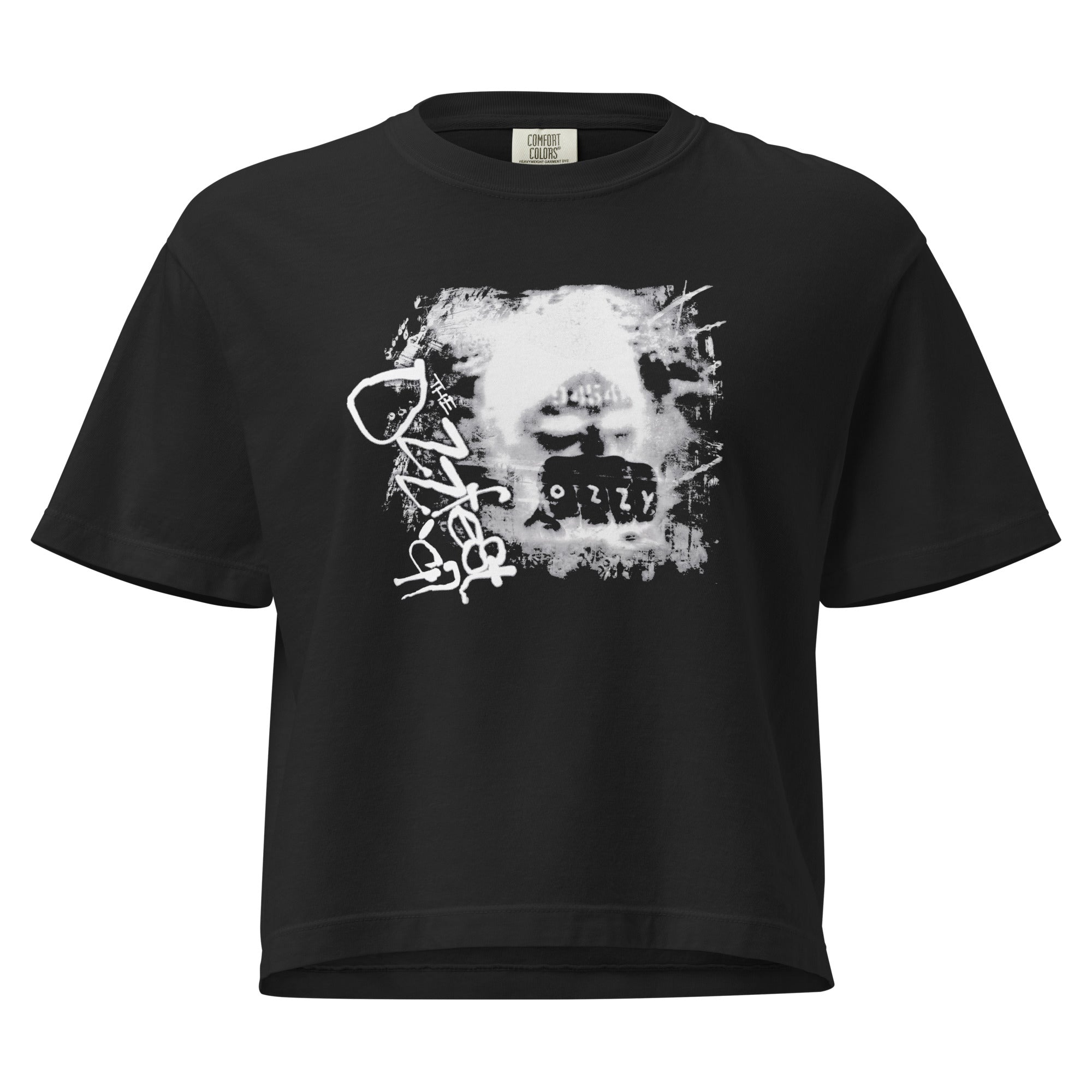 Ozzy Osbourne Fist Bump Mineral Wash Womens Crop Top