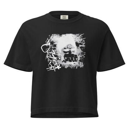 Ozzy Osbourne Fist Bump Mineral Wash Womens Crop Top