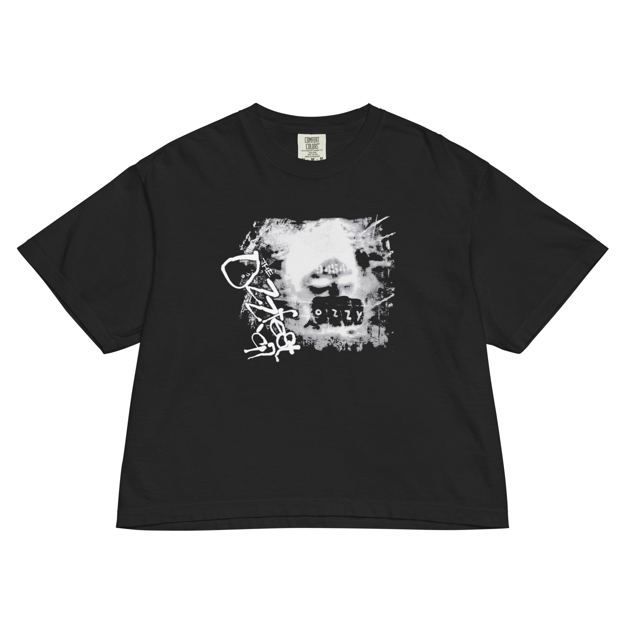 Ozzy Osbourne Fist Bump Mineral Wash Womens Crop Top