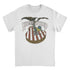 White t-shirt with Lynyrd Skynyrd graphic design featuring an American flag guitar and eagle on a white background.