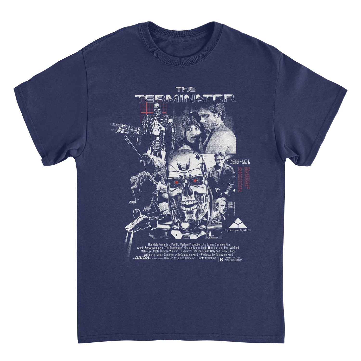Terminator Movie Collage Navy T-Shirt