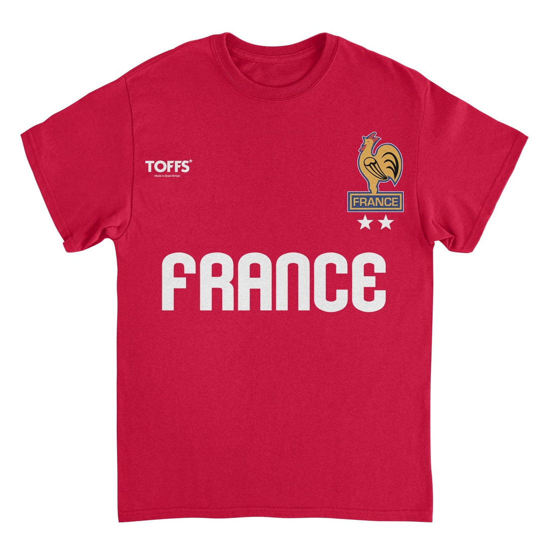 Toffs Retro Soccer Futbol France Red T-Shirt