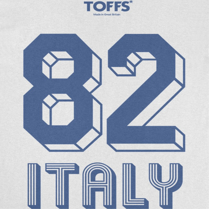 Toffs Retro Soccer Futbol Blue Italy White T-Shirt