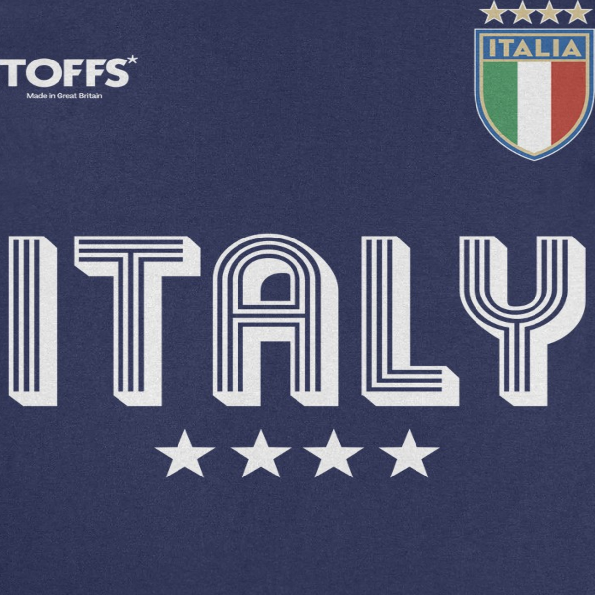 Toffs Retro Soccer Futbol Italia Navy T-Shirt