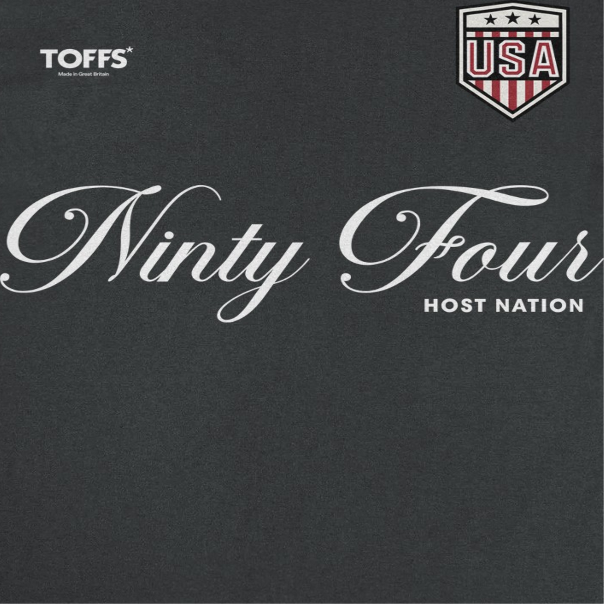 Toffs Retro Soccer Futbol Ninty Four Host Nation Black T-Shirt