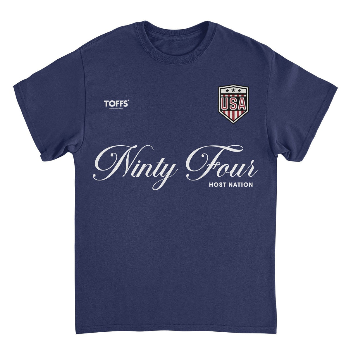 Toffs Retro Soccer Futbol Ninty Four Host Nation Navy T-Shirt