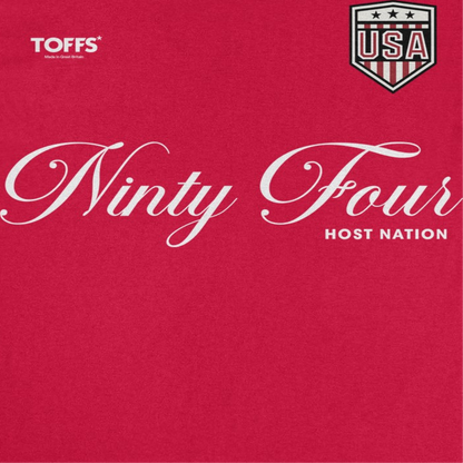 Toffs Retro Soccer Futbol Ninty Four Host Nation Red T-Shirt