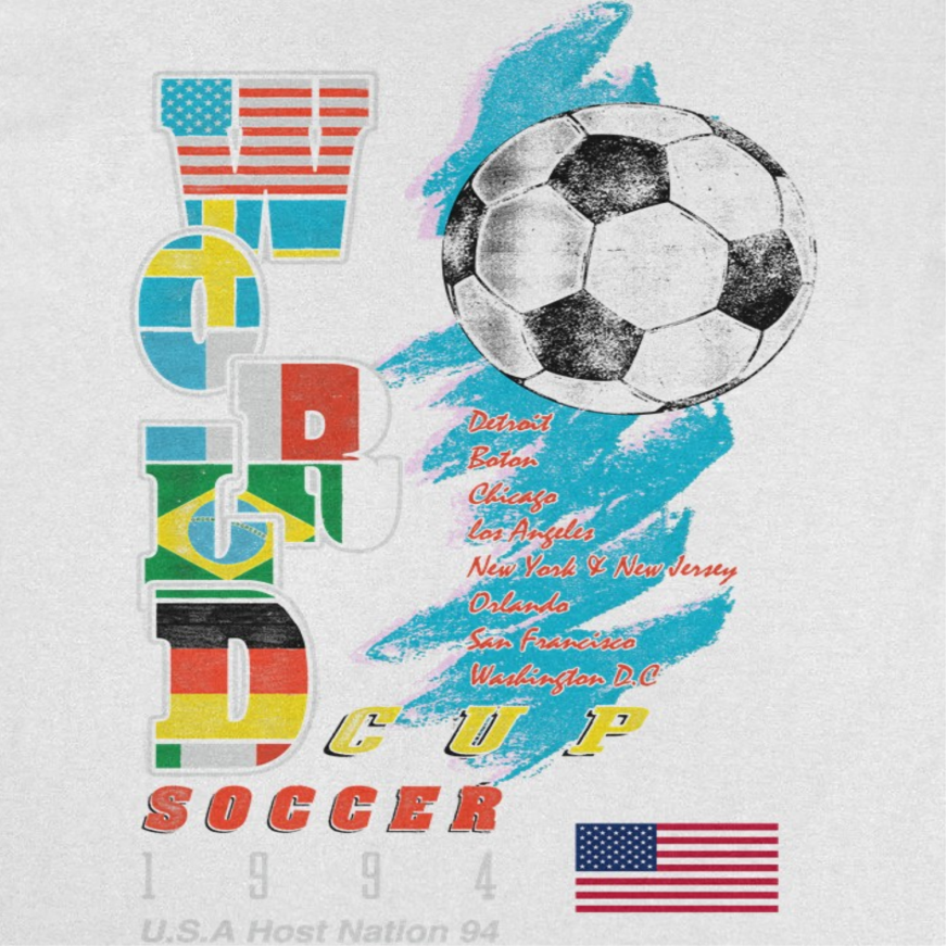 Toffs Retro Soccer Futbol World Soccer Cup White T-Shirt