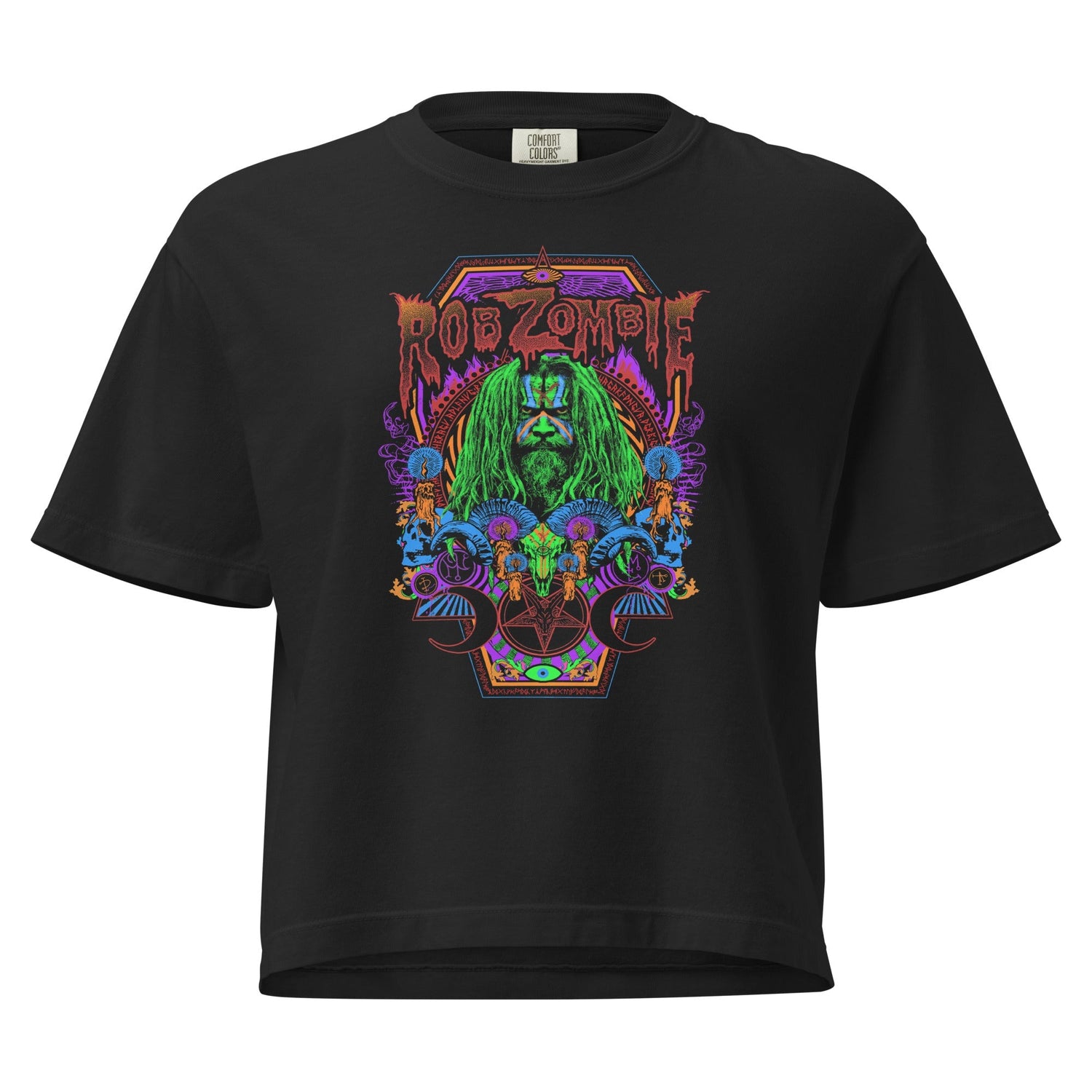 Rob Zombie Pyschadelic Mineral Wash Womens Crop Top