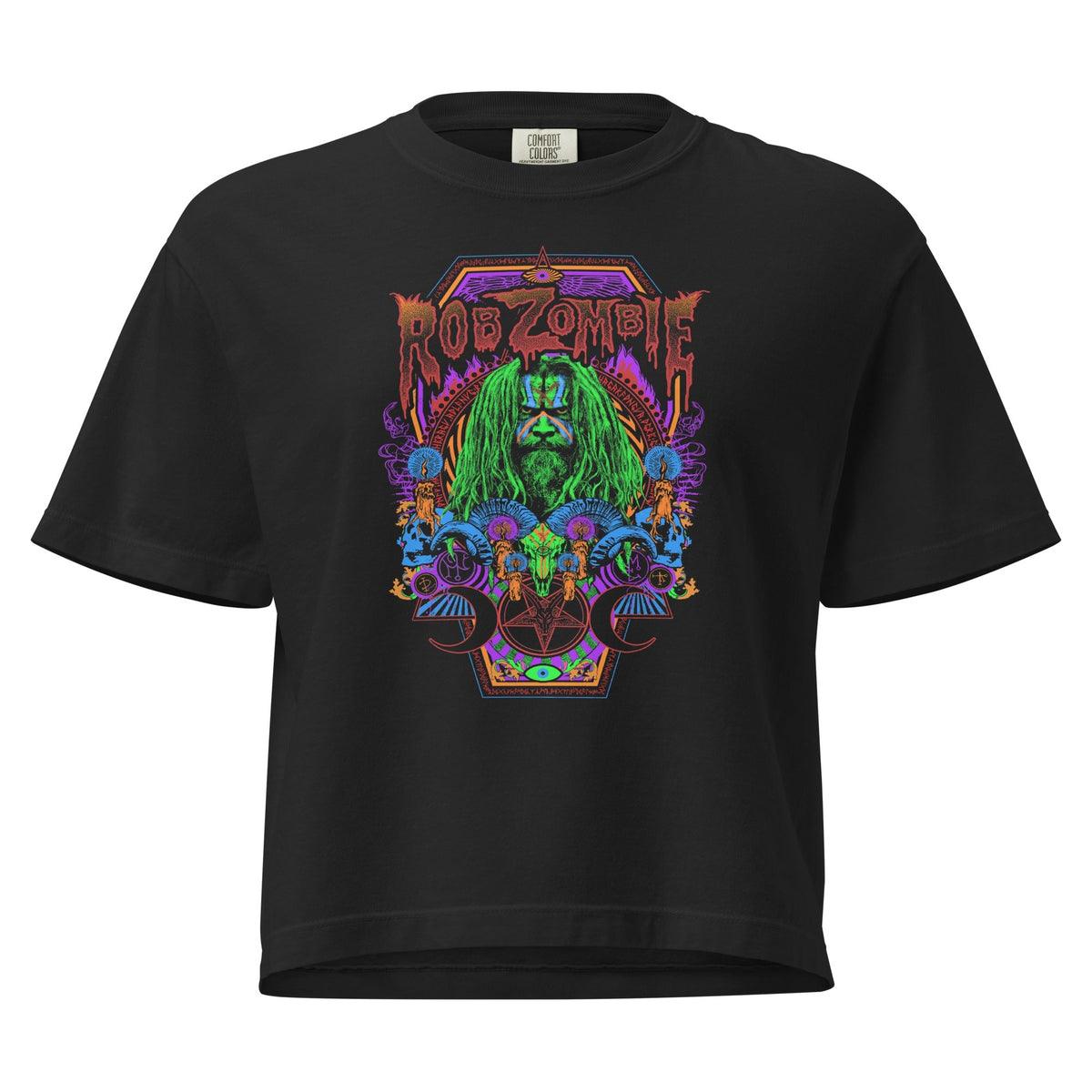Rob Zombie Pyschadelic Mineral Wash Womens Crop Top