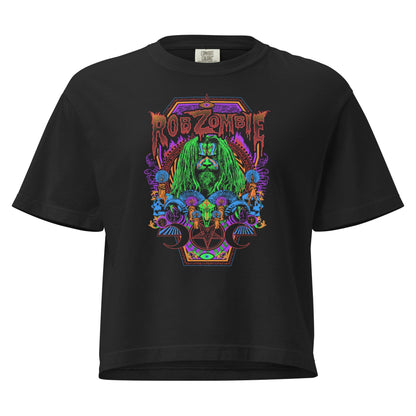 Rob Zombie Pyschadelic Mineral Wash Womens Crop Top