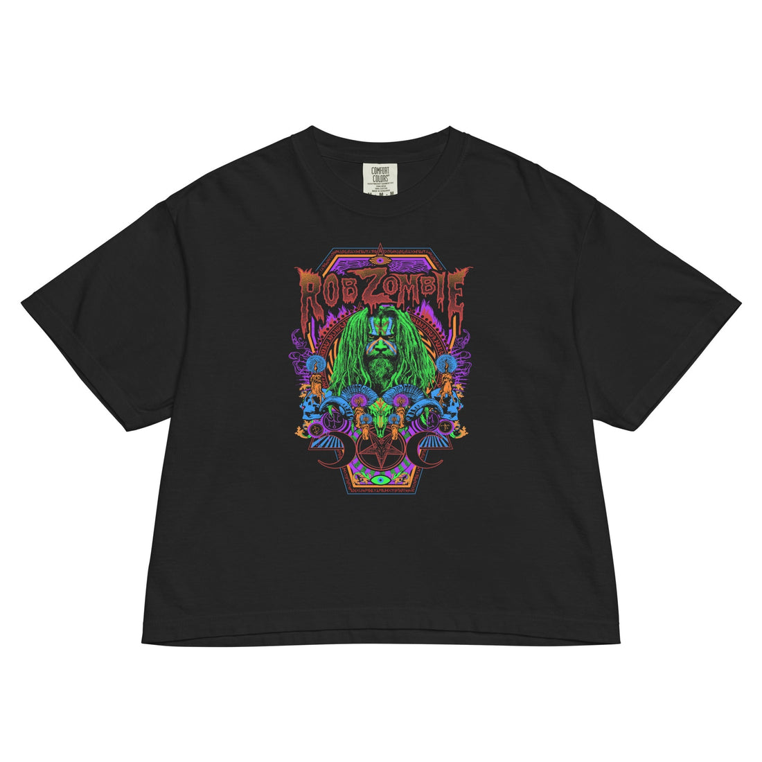 Rob Zombie Pyschadelic Mineral Wash Womens Crop Top