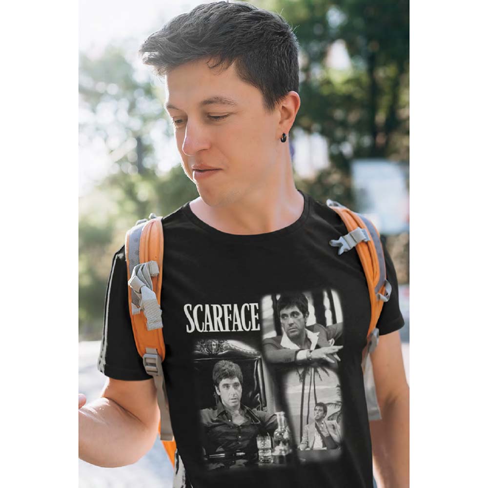 SCARFACE Eye-Catching T-Shirt, WORLD IS YOURS COLLAGE