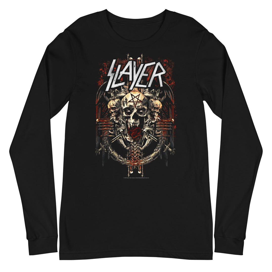 Slayer - Triple Skull Long Sleeve T-Shirt