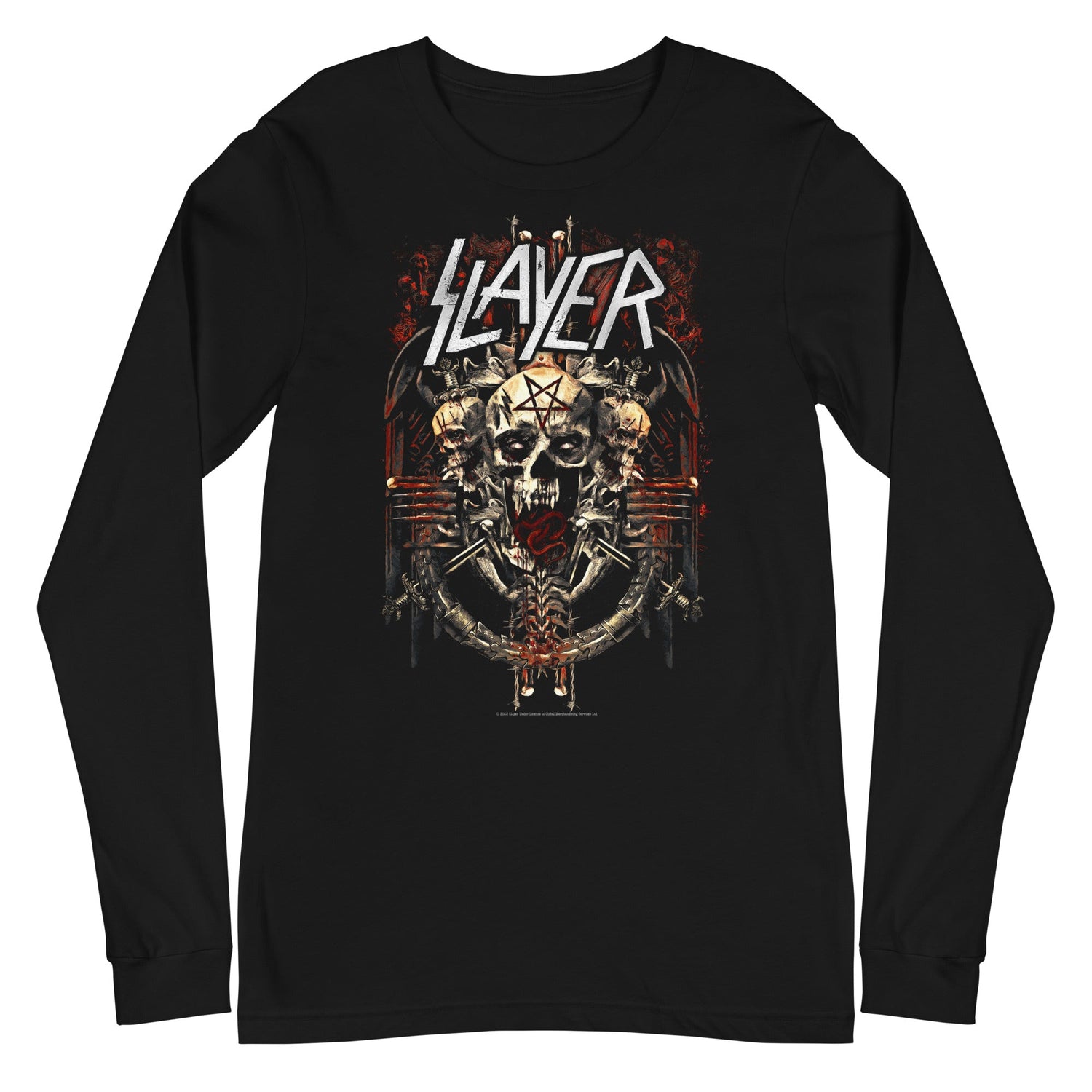 Slayer - Triple Skull Long Sleeve T-Shirt