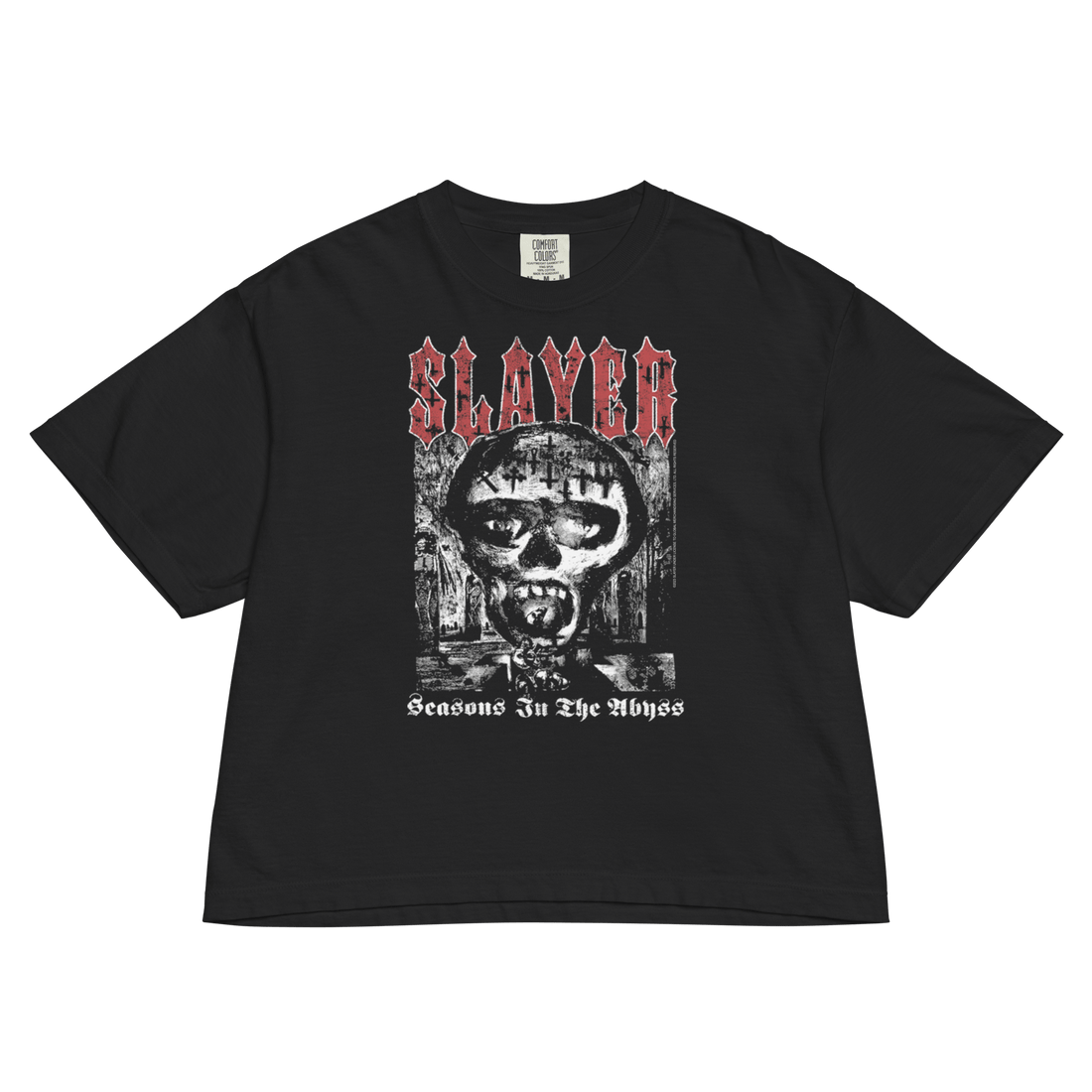 Slayer Seasons in the Abyss Mineral Wash Womens Crop Top