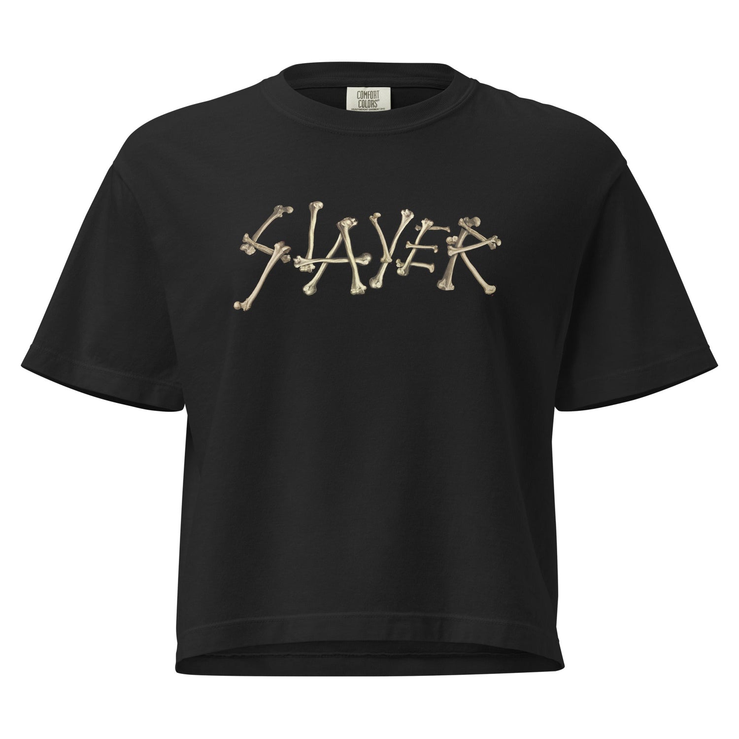 Slayer - Bone Logo Mineral Wash Womens Crop Top