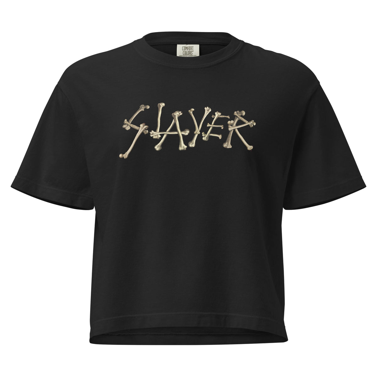 Slayer - Bone Logo Mineral Wash Womens Crop Top