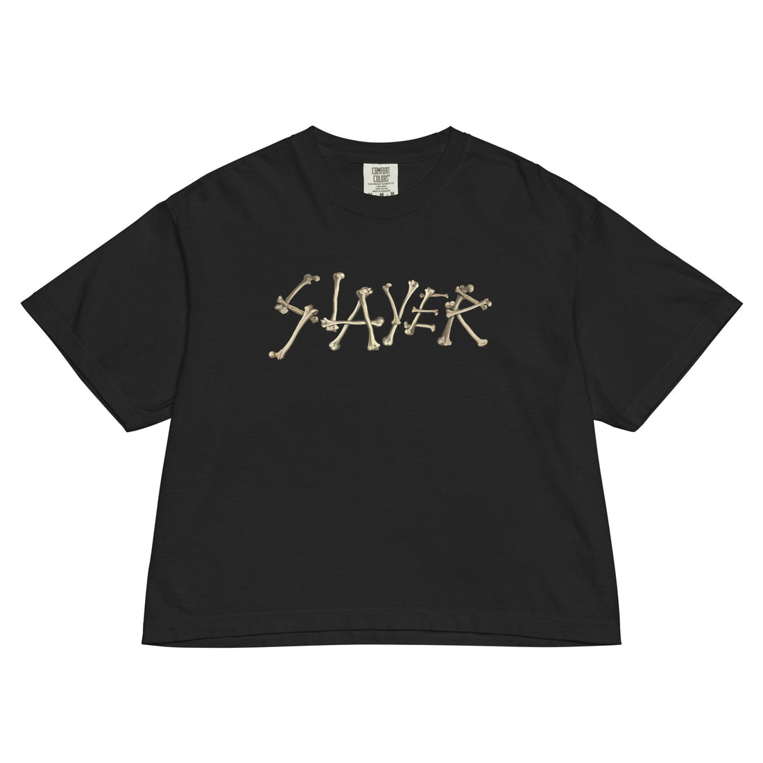 Slayer - Bone Logo Mineral Wash Womens Crop Top
