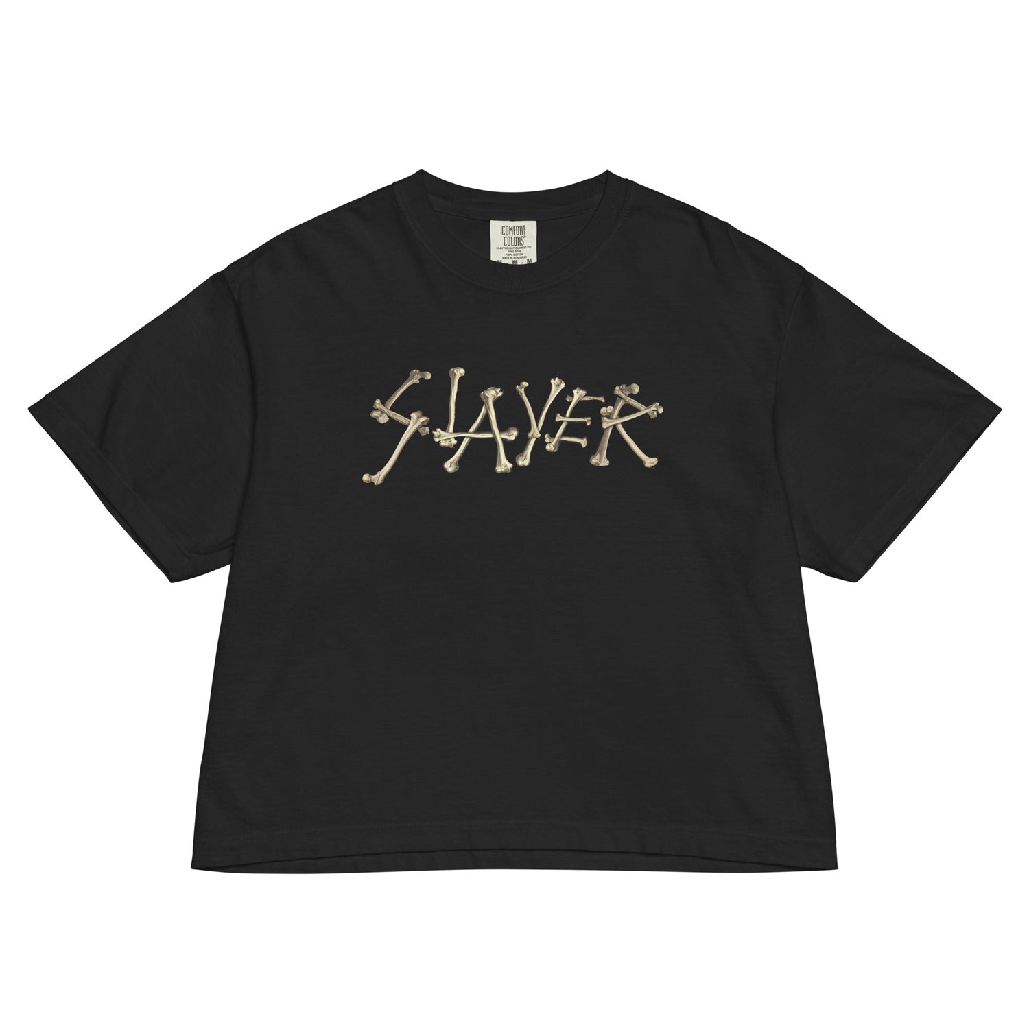 Slayer - Bone Logo Mineral Wash Womens Crop Top