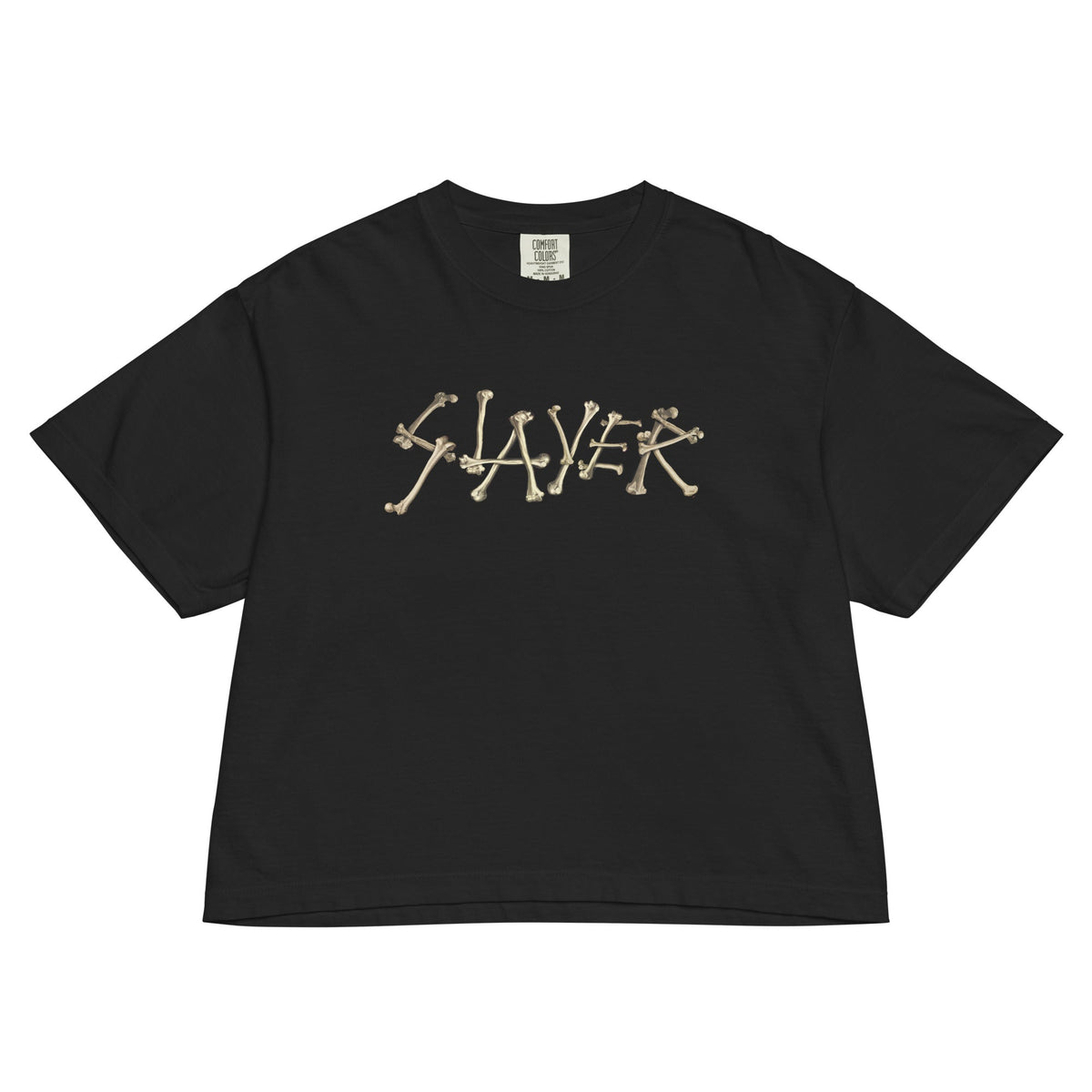 Slayer - Bone Logo Mineral Wash Womens Crop Top