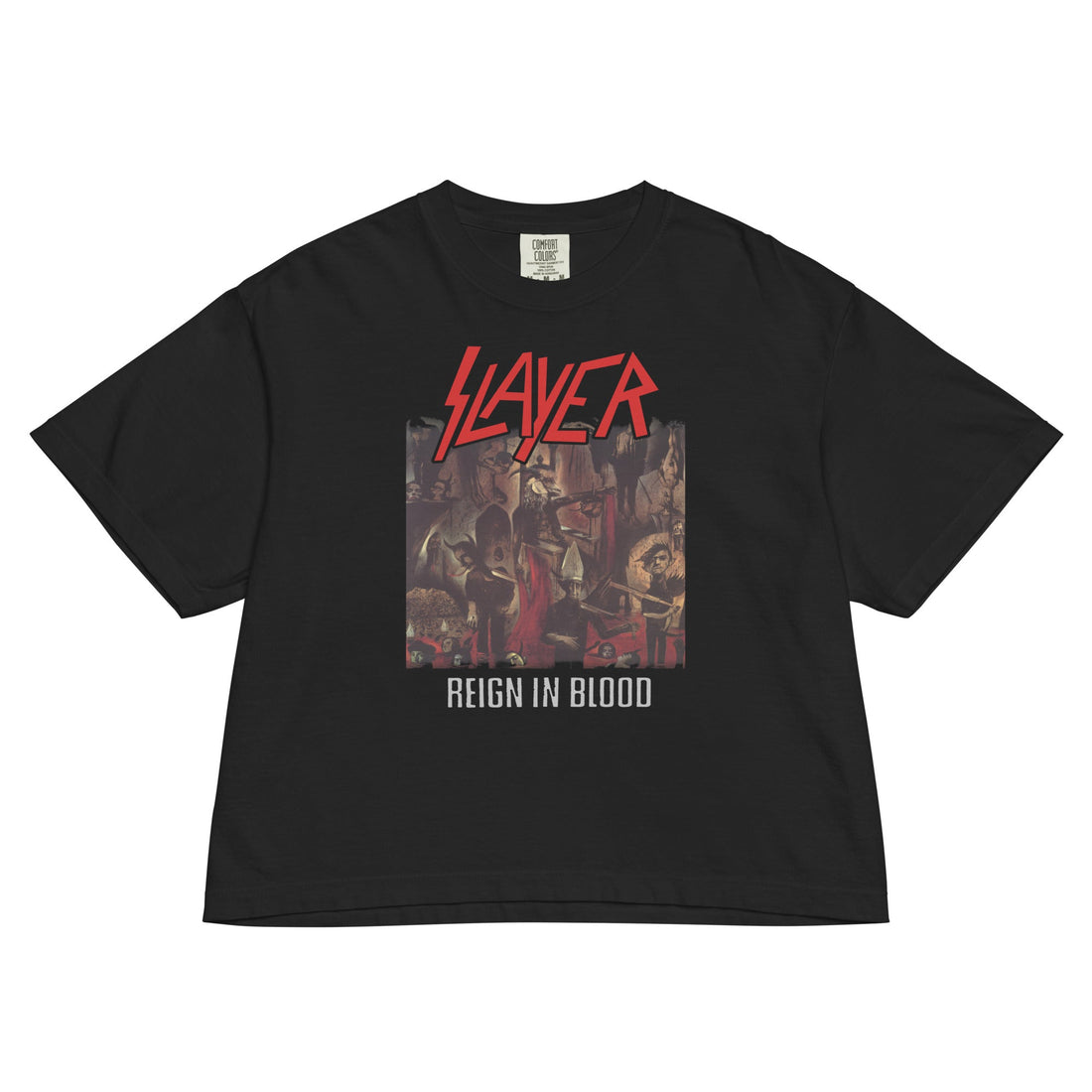 Slayer - Reign in Blood Mineral Wash Womens Crop Top