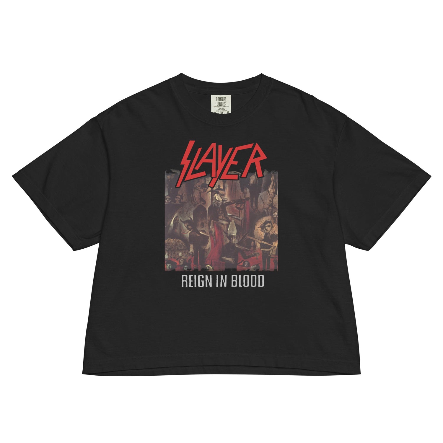 Slayer - Reign in Blood Mineral Wash Womens Crop Top