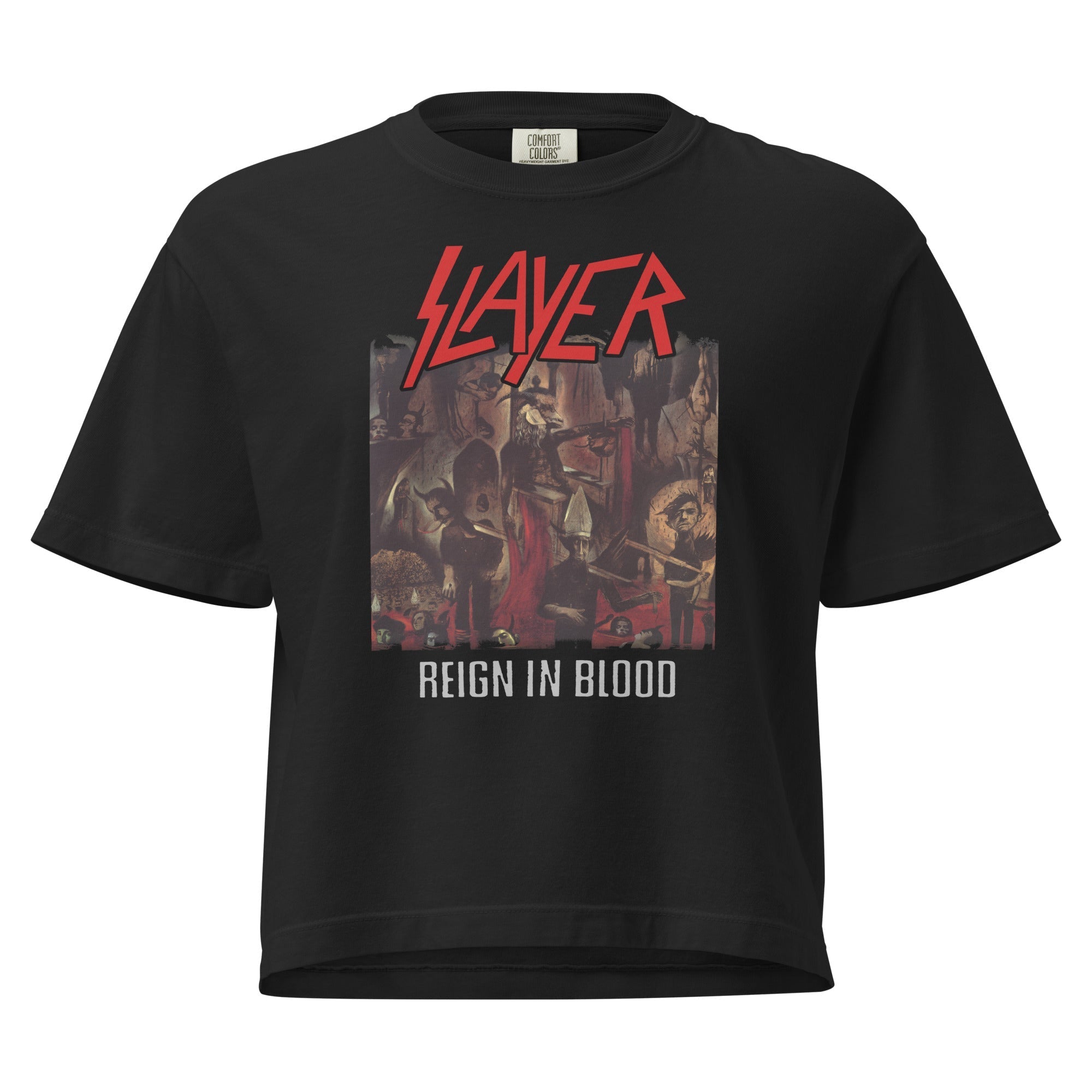 Slayer - Reign in Blood Mineral Wash Womens Crop Top