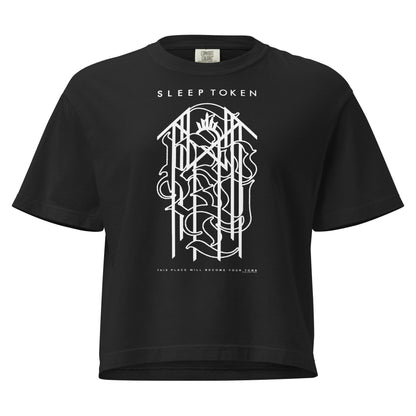 Sleep Token Blood Sport Mineral Wash Womens Crop Top