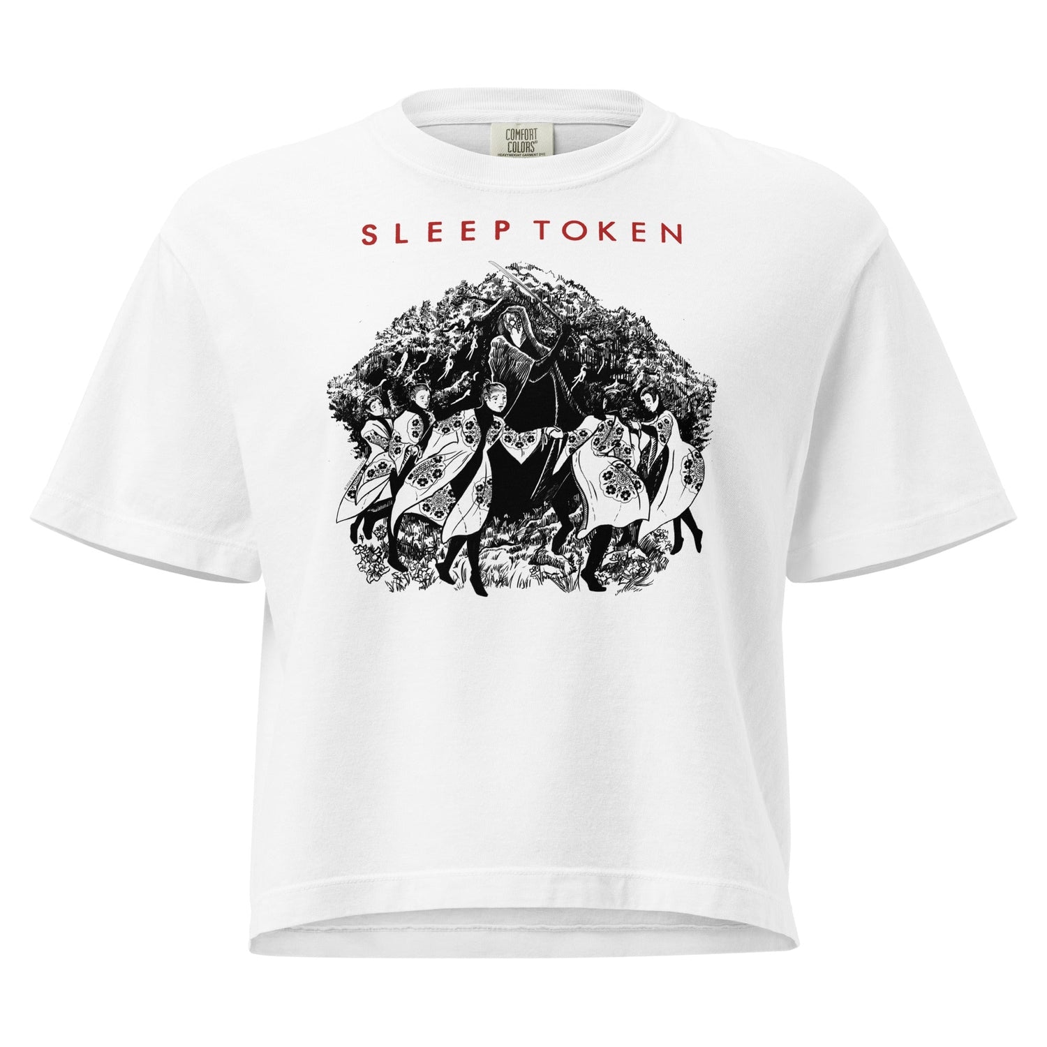 Sleep Token Bough Breaks Mineral Wash Womens Crop Top
