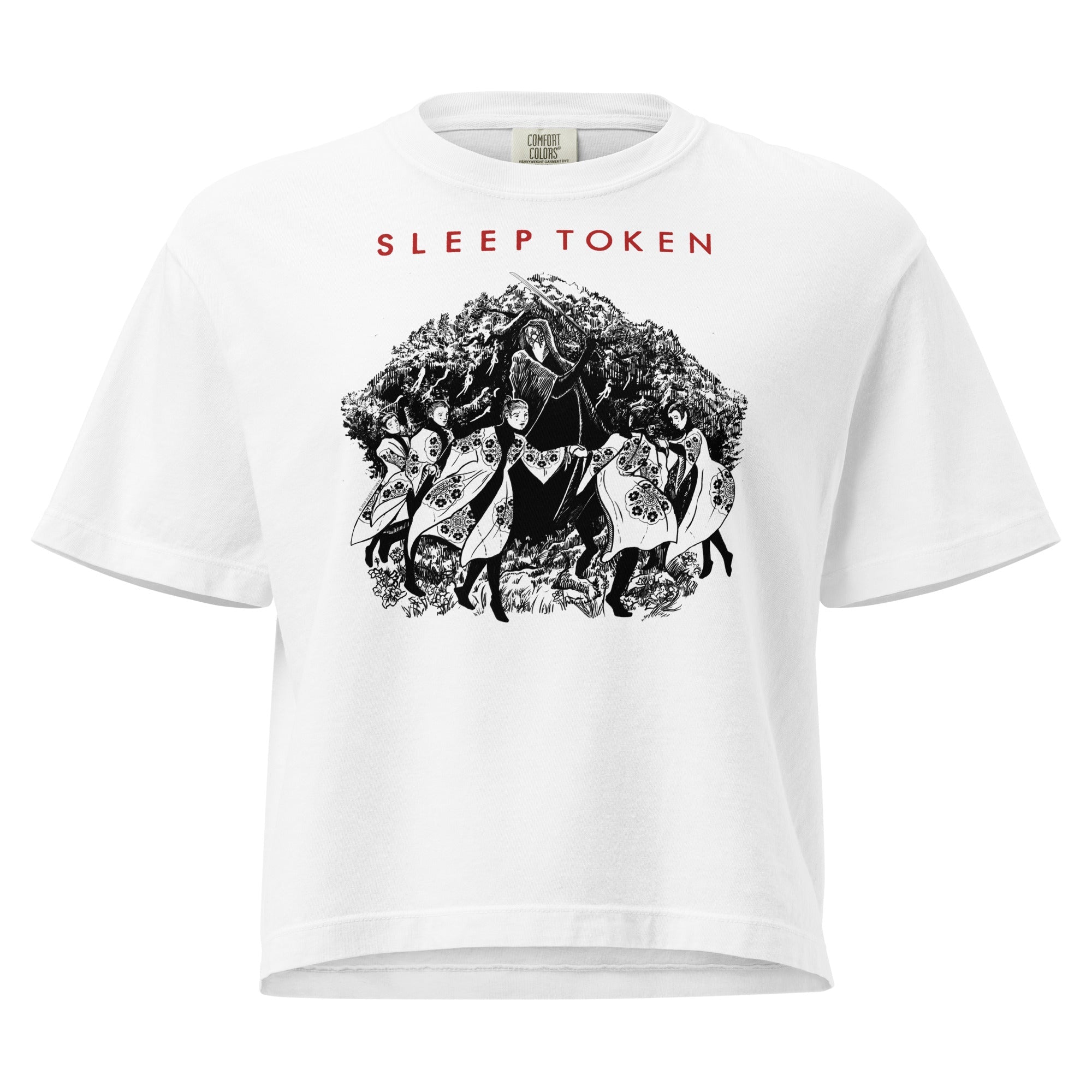 Sleep Token Bough Breaks Mineral Wash Womens Crop Top