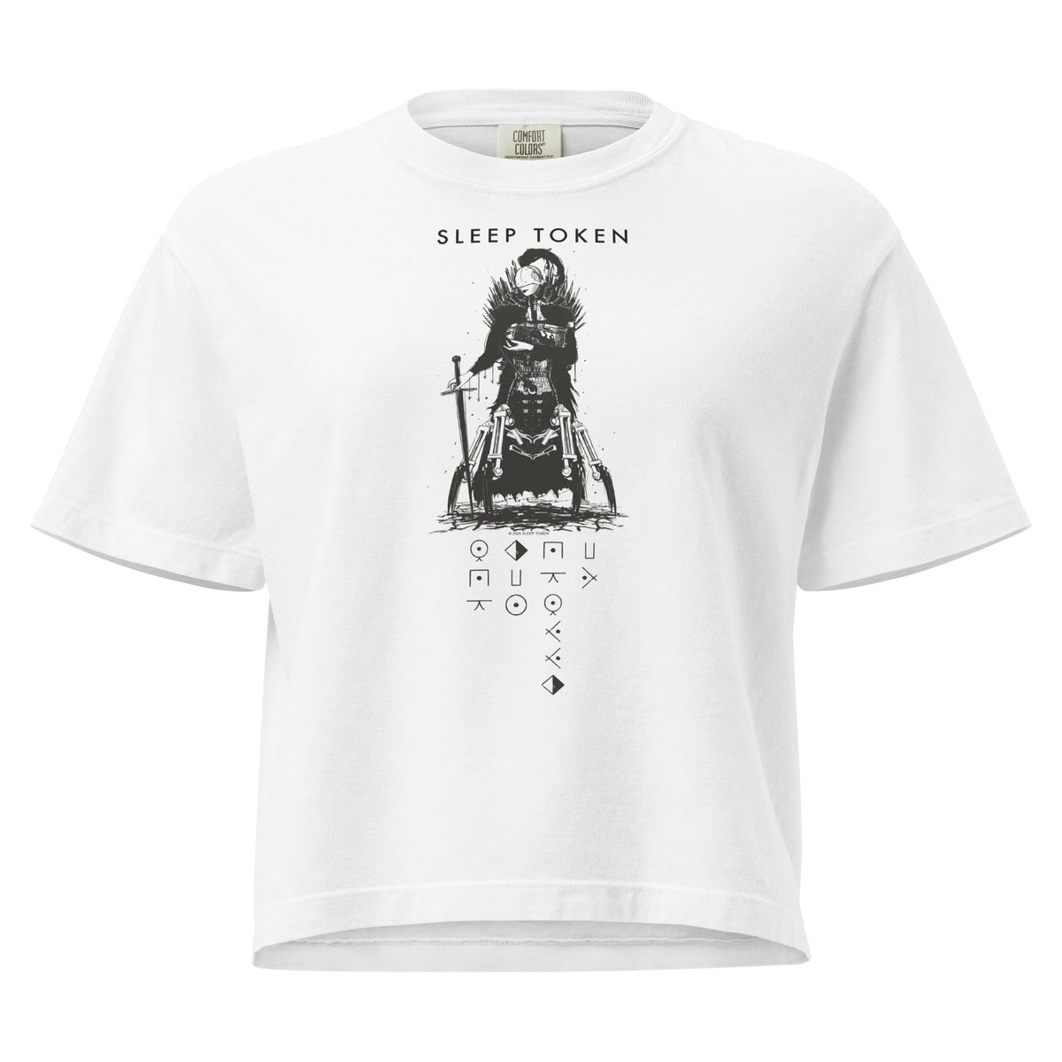 Sleep Token Drag Me Under Mineral Wash Womens Crop Top