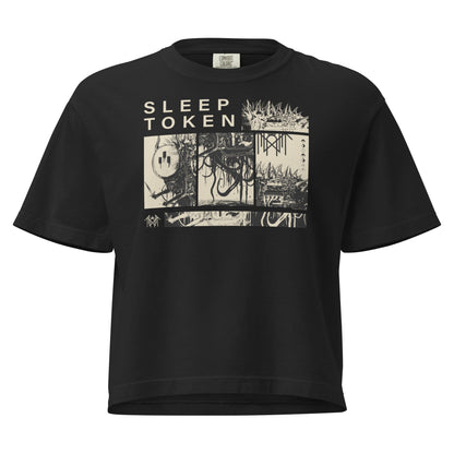 Sleep Token Jaws Mineral Wash Womens Crop Top