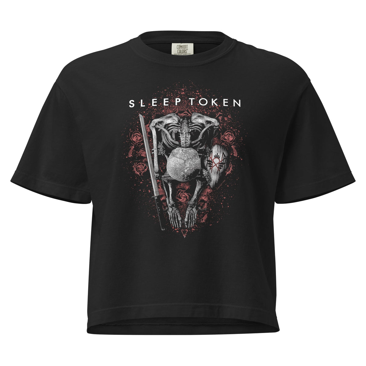 Sleep Token Levitate Mineral Wash Womens Crop Top